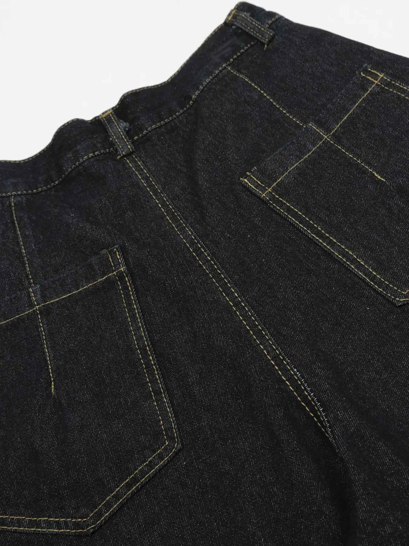 Men's Button Fly High Waist Curved Jeans